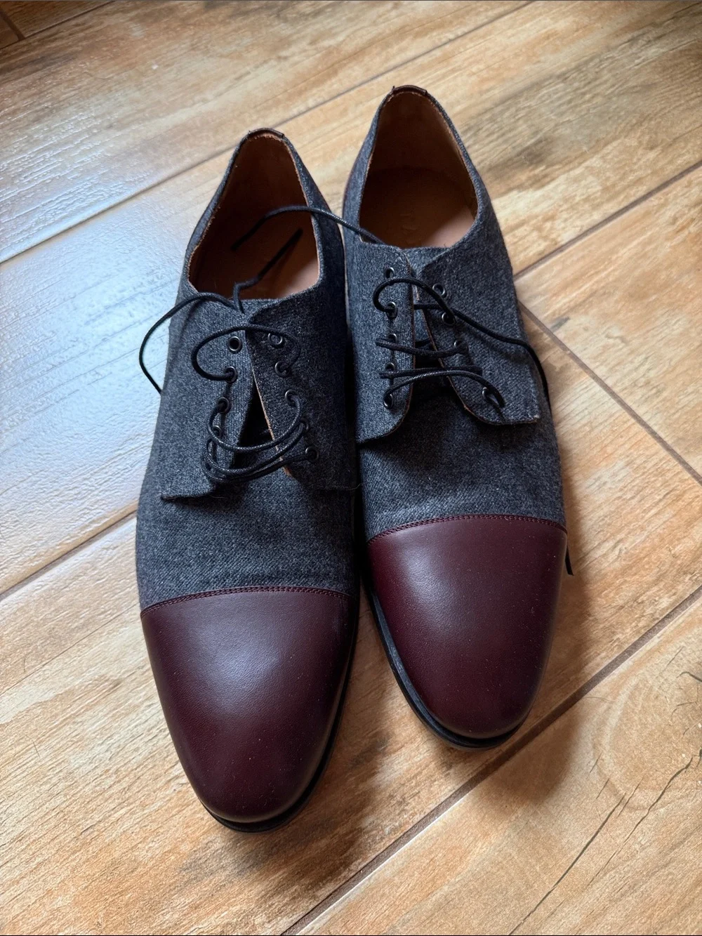 Taft The Jack Oxford Lace Up Shoe Gray Oxblood
